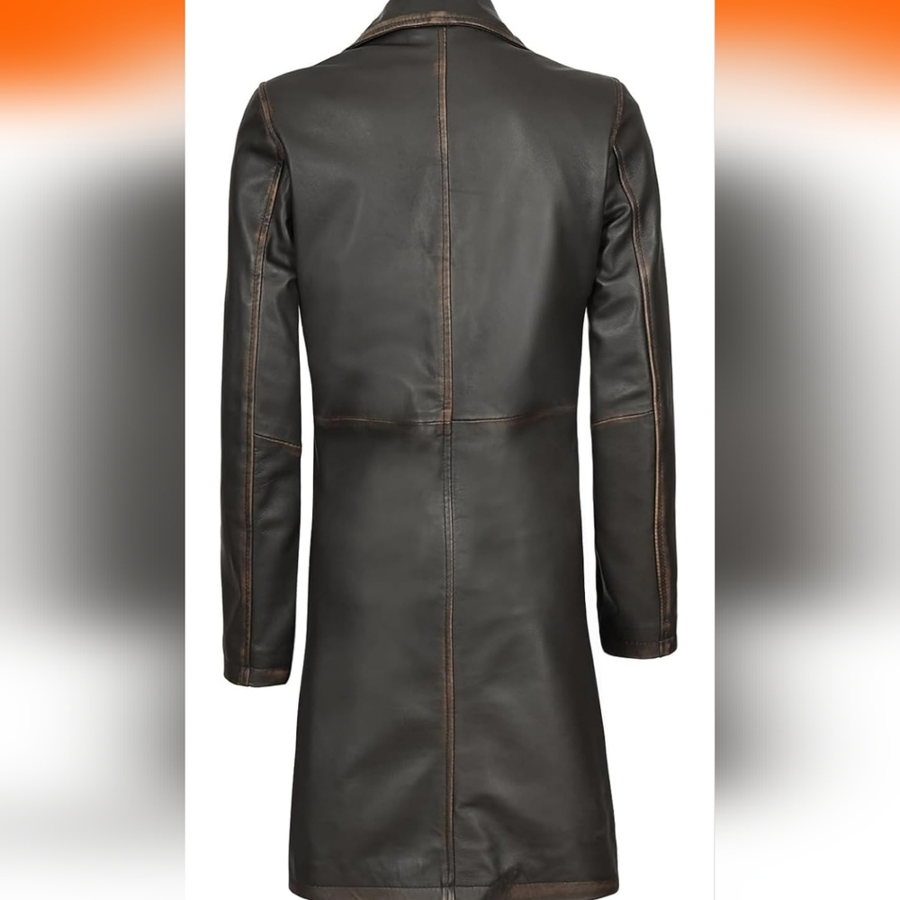🌹Reserved NWT Trench Leather  3/4 Coat.XL - Picture 3 of 4